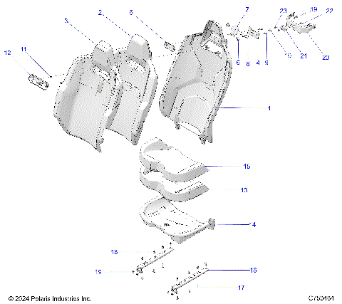 BODY, SEAT ASM. & MOUNTING, REAR - Z25S4B92AF/BF (C750464)