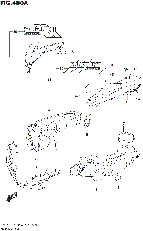 AIR INTAKE PIPE (GSX-R750Z)