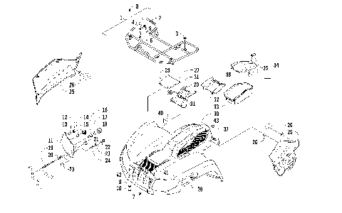 FRONT RACK, BODY PANEL, AND HEADLIGHT ASSEMBLIES [96165]