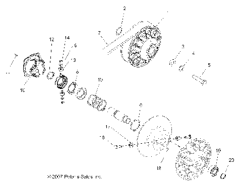 DRIVE TRAIN, SECONDARY CLUTCH - A15S6A76FA (49ATVCLUTCHDRIVEN08SP500EFI)