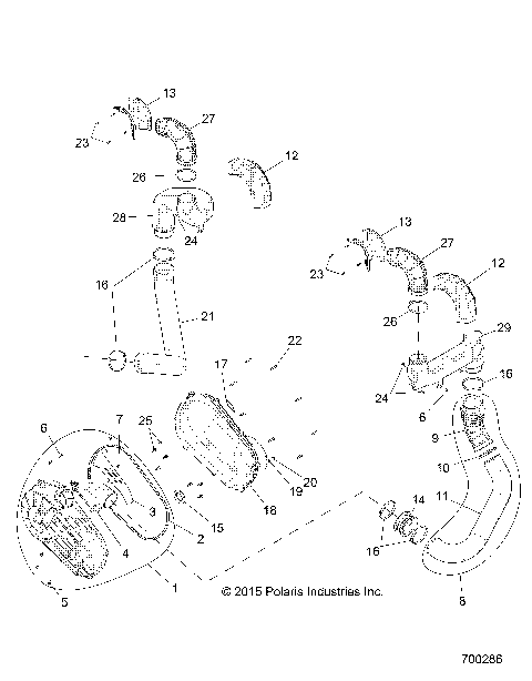 DRIVE TRAIN, CLUTCH COVER AND DUCTING - Z16VDM99AM (700286)