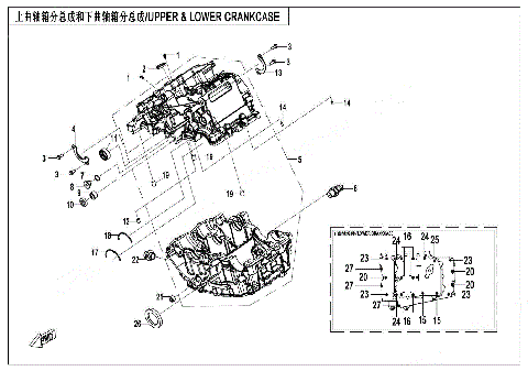 UPPER & LOWER CRANKCASE