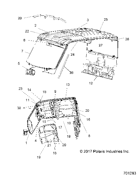 BODY, ROOF AND CAB - R17RVU99AV/BV (701283)