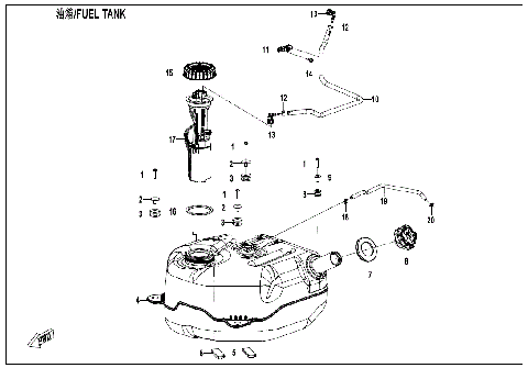FUEL TANK (FOR NON FUEL EVAPORATION SYSTEM)