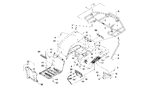 REAR BODY, RACK, AND TAILLIGHT ASSEMBLY [300465]