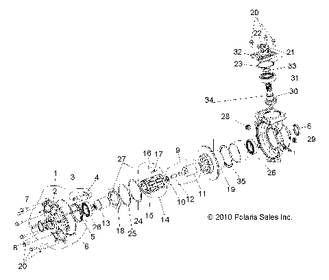 DRIVE TRAIN, FRONT GEARCASE INTERNALS - R10RC08GA/GH/FA/FH (49RGRTRANSINTL10SDW)