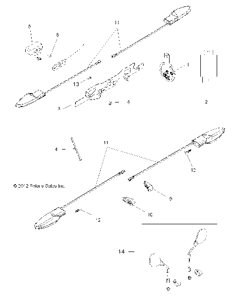 ELECTRICAL, TURN SIGNALS, LP BRACKET, MIRRORS and HORN - A15SVE95FW (49ATVTURNSIG13SCRAM850I)