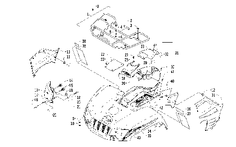 FRONT RACK, BODY PANEL, AND HEADLIGHT ASSEMBLIES [93121]