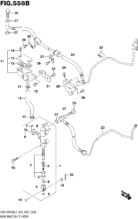 REAR MASTER CYLINDER (GSX1300RAL5 E28)