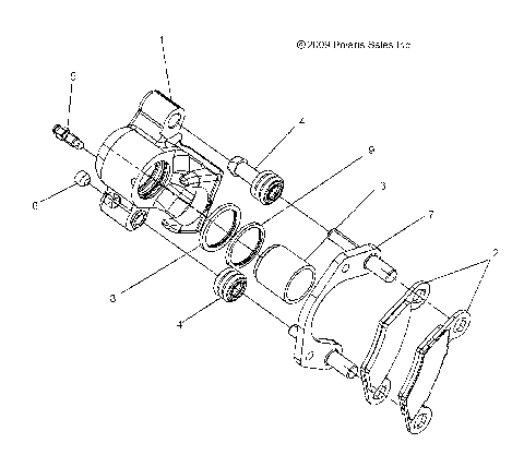 BRAKES, REAR CALIPER - A10LH46AX/AZ (49ATVCALIPERRR10HAWK)