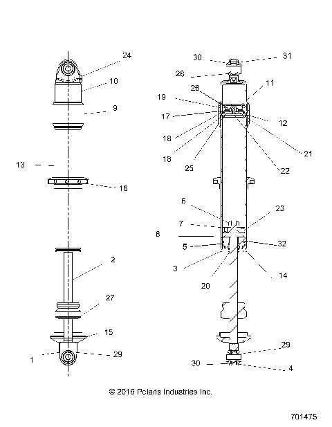 SUSPENSION, FRONT SHOCK INTERNALS - R17RHE99AU (701475)