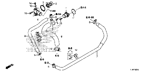 WATER HOSE@THERMOSTAT
