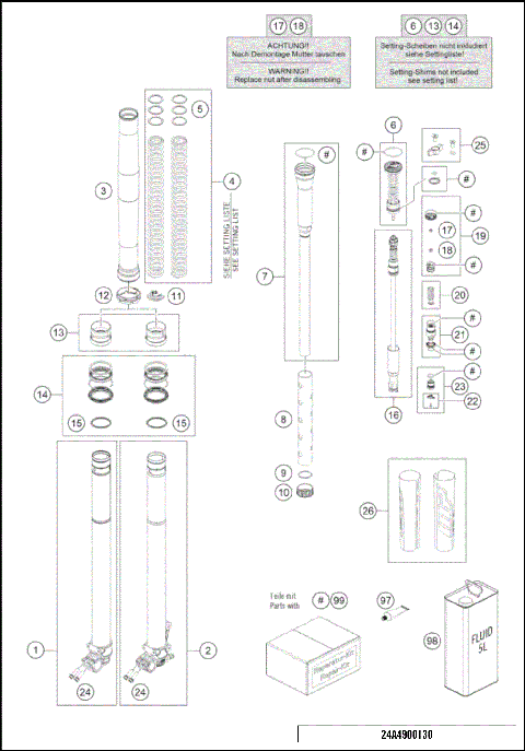 FRONT FORK DISASSEMBLED