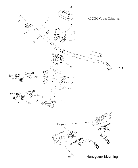STEERING, UPPER and HANDLEBAR ASM. - S10BF6KSL/KSA/KEA (49SNOWHANDLEBAR10PR)