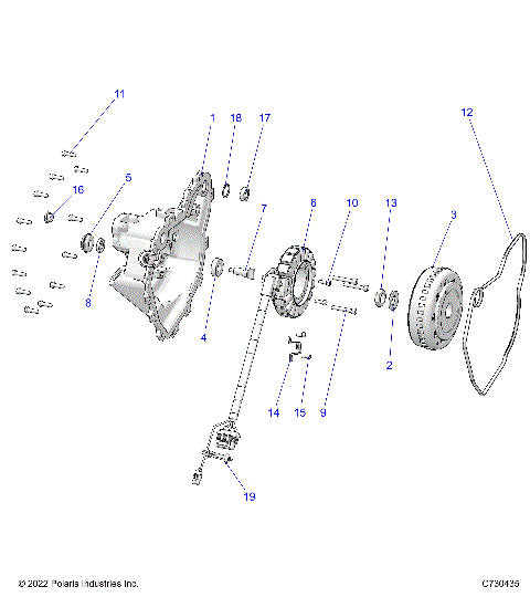 ENGINE, STATOR and FLYWHEEL - D22M2A57B4/G57B4 (C730435)