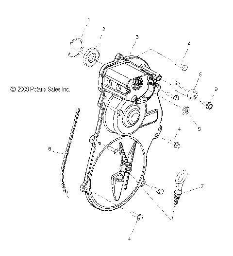 DRIVE TRAIN, GEARCASE COVER ASM. and DIPSTICK - S12PP7FSL (49SNOWGEARCASECVR10FSTTRG)