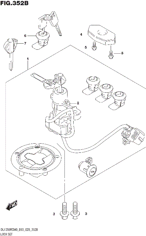 LOCK SET (SEE NOTE 1)
