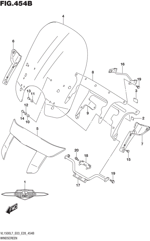 WINDSCREEN (VL1500TL7 E03)