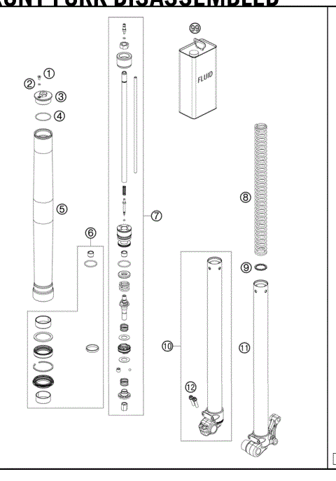 FRONT FORKDISASSEMBLED 
