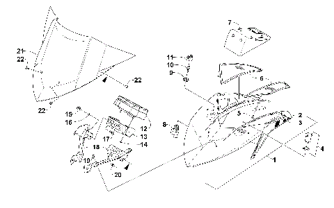 WINDSHIELD AND INSTRUMENTS ASSEMBLIES [102152]