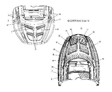 BODY, HOOD FOAM and FOIL - S12SU4BEL (49SNOWHOODSCFL11WIDELX)