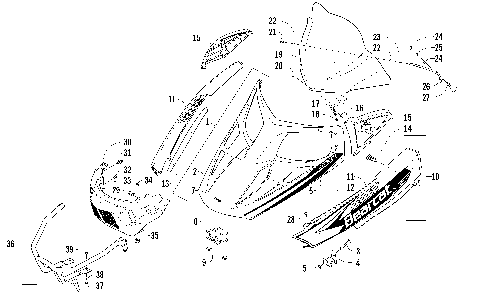 HOOD, WINDSHIELD, AND FRONT BUMBER ASSEMBLY [93100]
