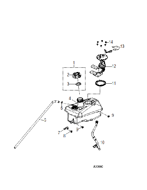 BODY, FUEL TANK ASM. - A17YAK11A4/A6 (A00060)