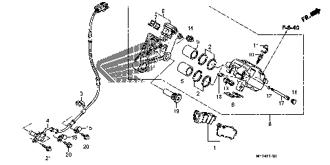 REAR BRAKE CALIPER (ABS)
