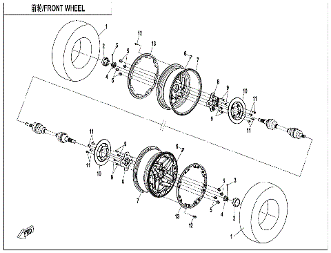FRONT WHEEL (OVERLAND)