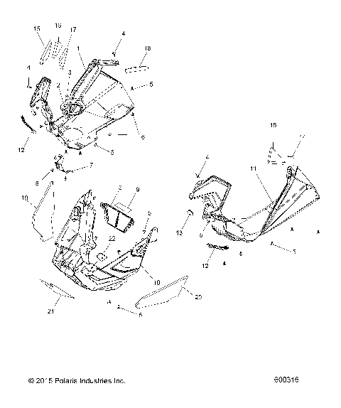 BODY, FENDERS AND NOSEPAN ASM. - S17EEC6 ALL OPTIONS (600316)