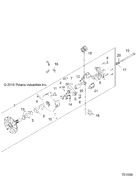 DRIVE TRAIN, PRIMARY CLUTCH - Z18VFE92BB/BM/BS/BU/LBK (701506)