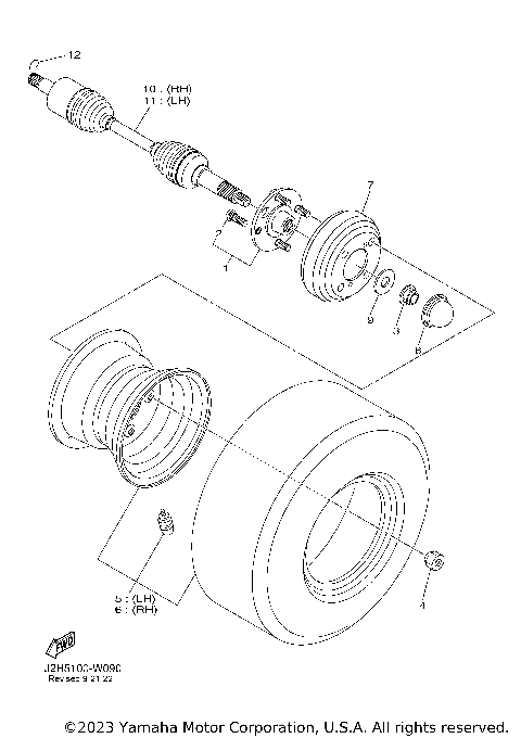 REAR AXLE & WHEEL