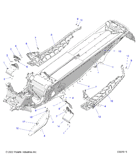 CHASSIS, CLUTCH GUARD, FOOTRESTS, and RUNNINGBOARDS - S24TDL6RS/6RE (C602619)