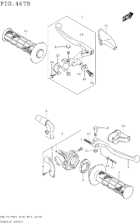 HANDLE LEVER (DR-Z125LM3E28)