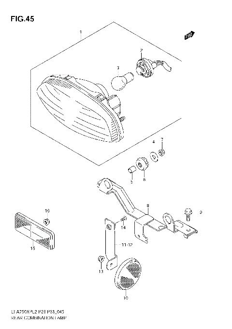 REAR COMBINATION LAMP (LT-A750XPZL2 E28)