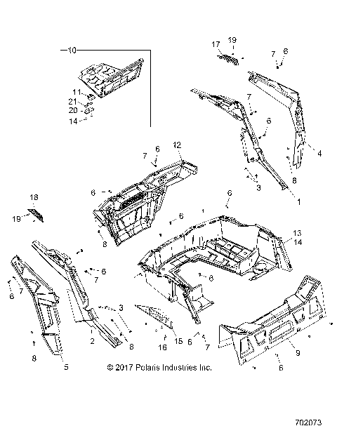BODY, REAR RACK AND FENDERS - Z18VCE87BK/BU/BR/LU (702073)