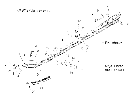SUSPENSION, RAIL MOUNTING, (LE 155 Inch) - S15CC6 ALL OPTIONS (49SNOWSUSPRAIL13PRMK)