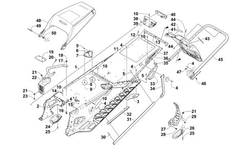 TUNNEL, REAR BUMPER, AND SNOWFLAP ASSEMBLY
