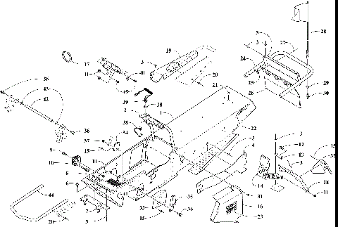 CHASSIS, FOOTREST, AND REAR BUMPER ASSEMBLY [105905]