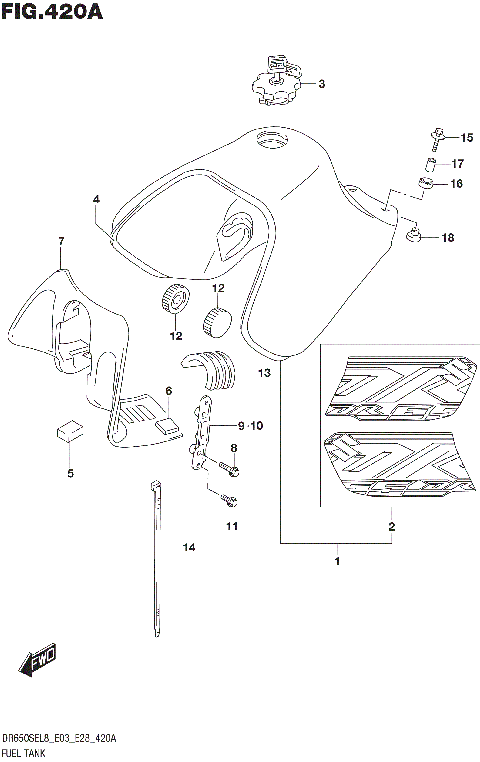 FUEL TANK (DR650SEL8 E03)
