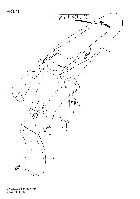 REAR FENDER (DR-Z125 E33)