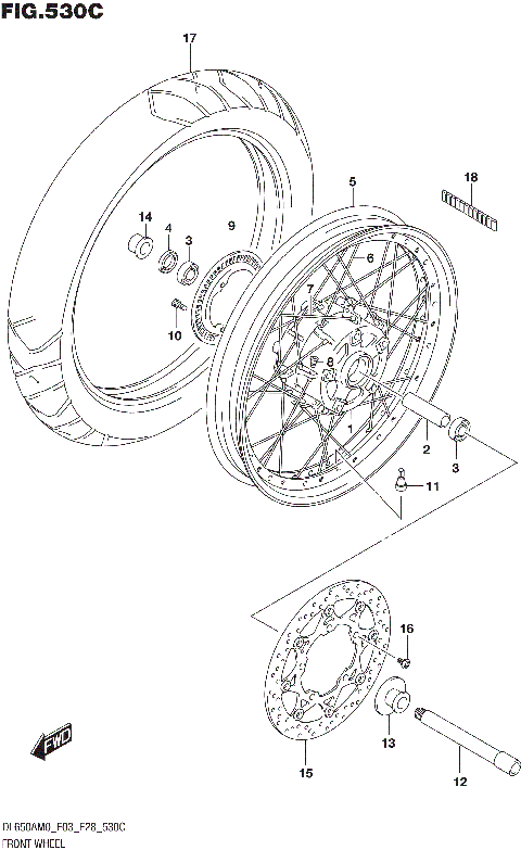 FRONT WHEEL (DL650XA)