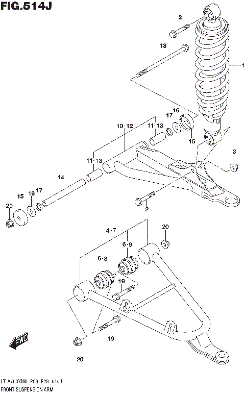 FRONT SUSPENSION ARM (LT-A750XPZM0 P33)