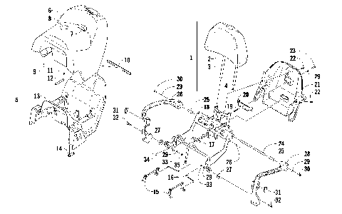 PASSENGER SEAT AND BACKREST ASSEMBLY [93054]