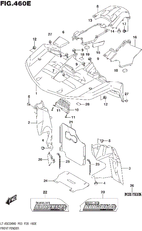 FRONT FENDER (LT-A500XPM0 P28)