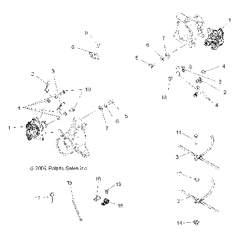 BRAKES, REAR BRAKE LINES - A10DH50FX (49ATVBRAKELINERR10SP500TRGQD)