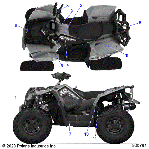 BODY, DECALS, STANDARD - A24SGS95CT/S95FT/ET (900781)