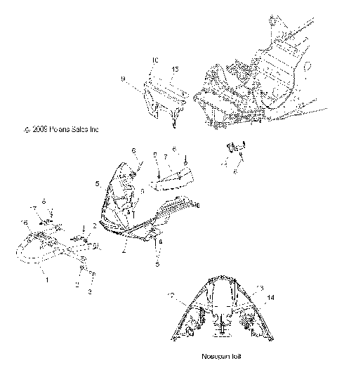 BODY, FRONT BUMPER, NOSEPAN, FOAM and FOIL - S12PT5BSL/BEL (49SNOWBUMPER10550SHIFT)