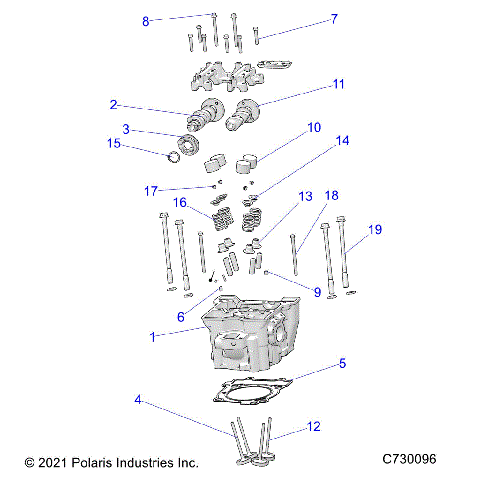 ENGINE, CYLINDER HEAD, CAMS and VALVES - R24MAA57F1/MASC1/F1/C9/F9/CK (C730096)