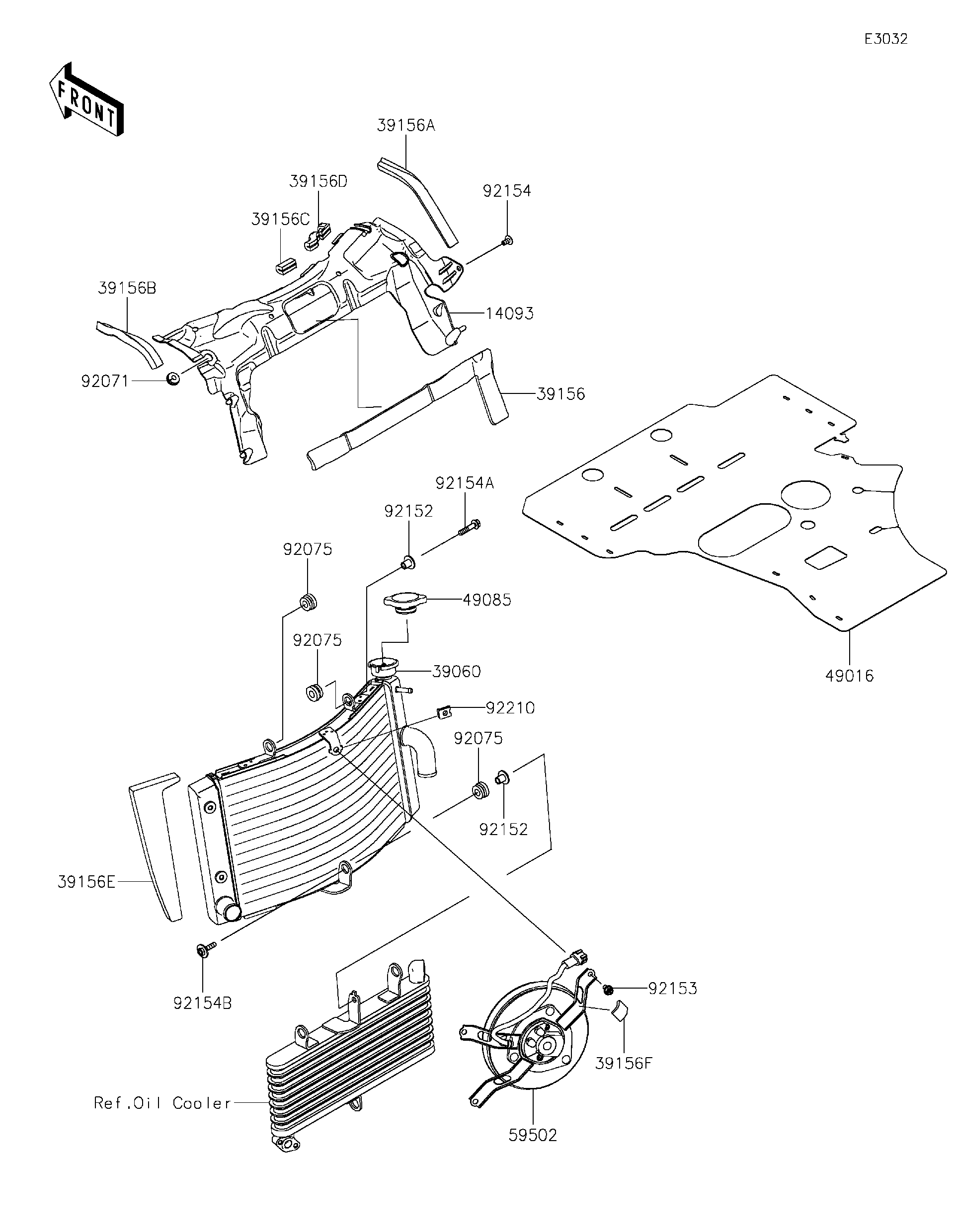 2024 Kawasaki NINJA® ZX™-10RR Radiator Motorcycles Parts
